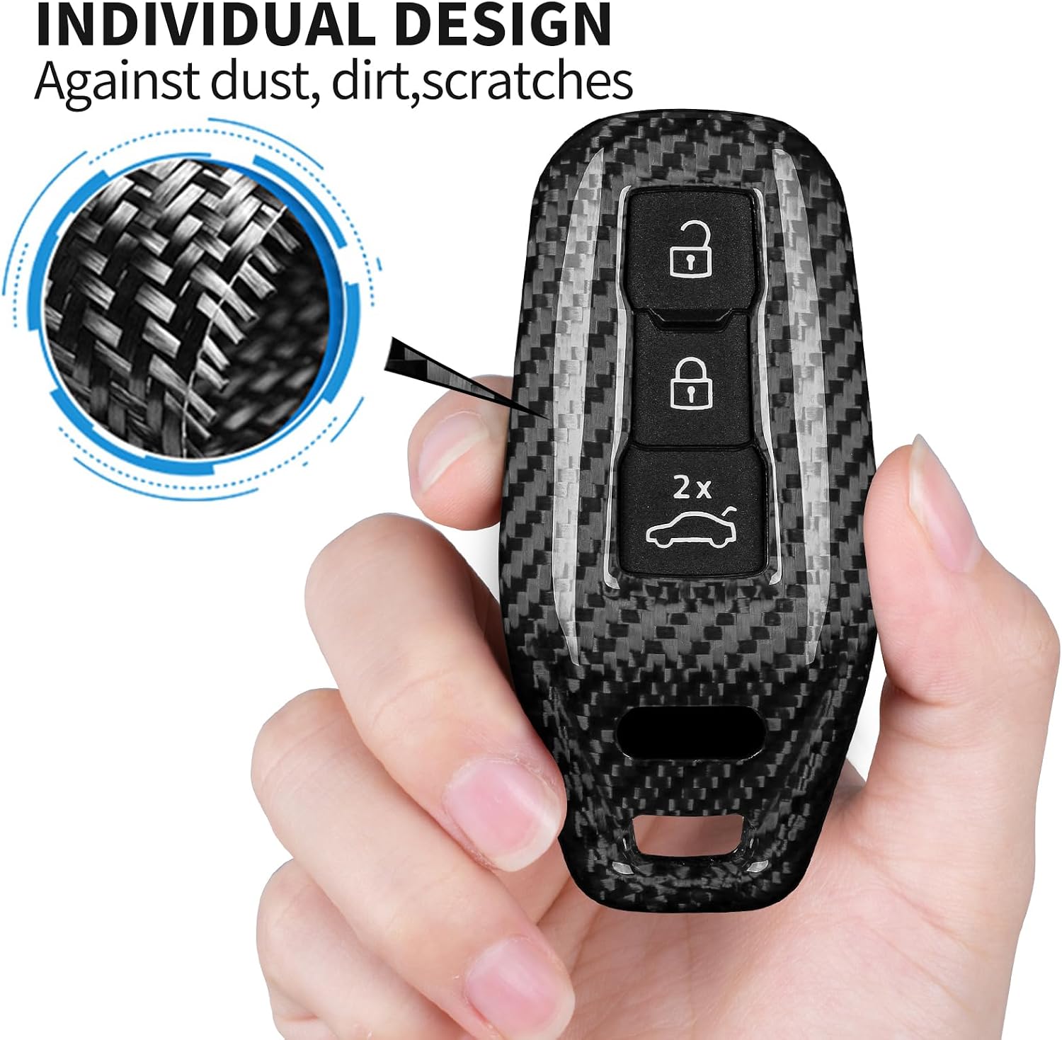 T-carbon Key Fob Cover with Keychain Fits Audi 2025 New A3 A5 A5L S5 Q5 SQ5 Accessories; Real Glass Fiber Key Case Fits Audi S6 A6 A6L SQ6 RS6 Q6 SUV Avant Sportblack Limousine Type E-TRON