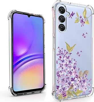 for Galaxy A05 Case, Samsung A05S Case Clear Unisex Shockproof Flexible TPU Slim Fit Transparent Protective Phone Crystal Clear for Samsung A05/A05S Cover Purple