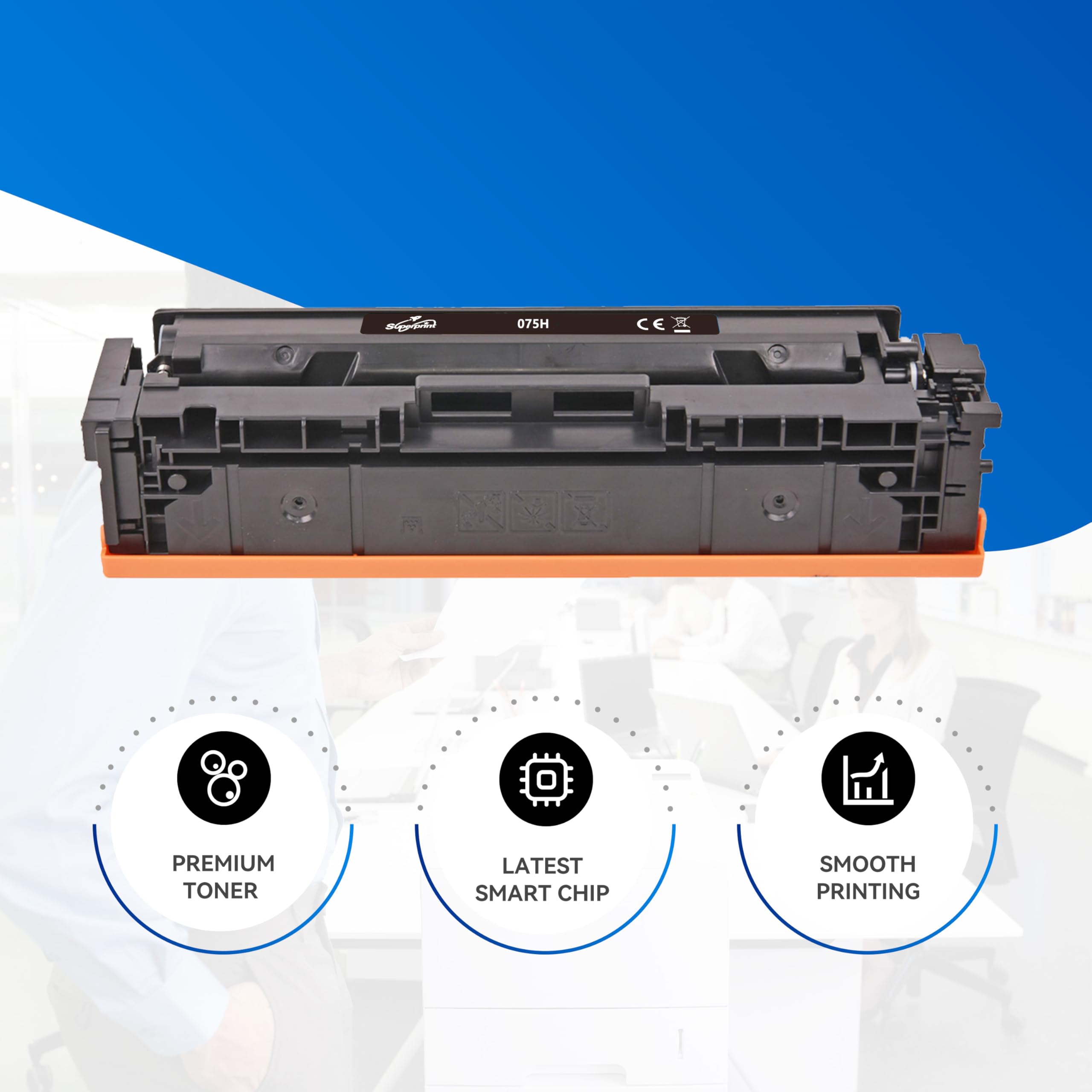Cartucho de tóner 075H compatible con Canon 075H Toner Cartridges para i-Sensys LBP646Cdw LBP647Cdw MF664Cdw MF667Cdw Color imageCLASS LBP647Cdw LBP646Cdw MF665Cdw MF663Cdw MF662Cdw W (4