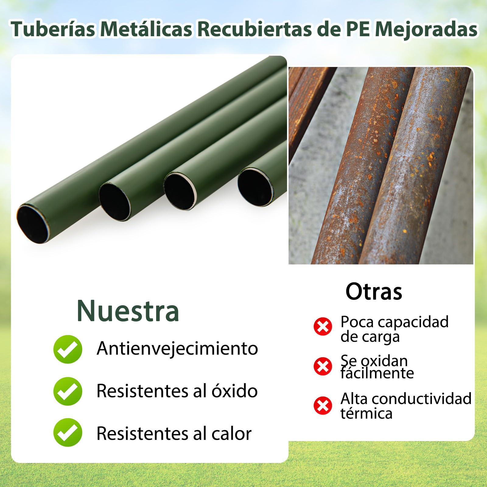 Invernadero Portátil, Tienda de Campaña Exterior con Cubierta de PE, Estructura Metálica, Puerta con Cremallera Enrollable y Ventanas de Malla, Juego para Plantas para Temporada de Cultivo Extendida