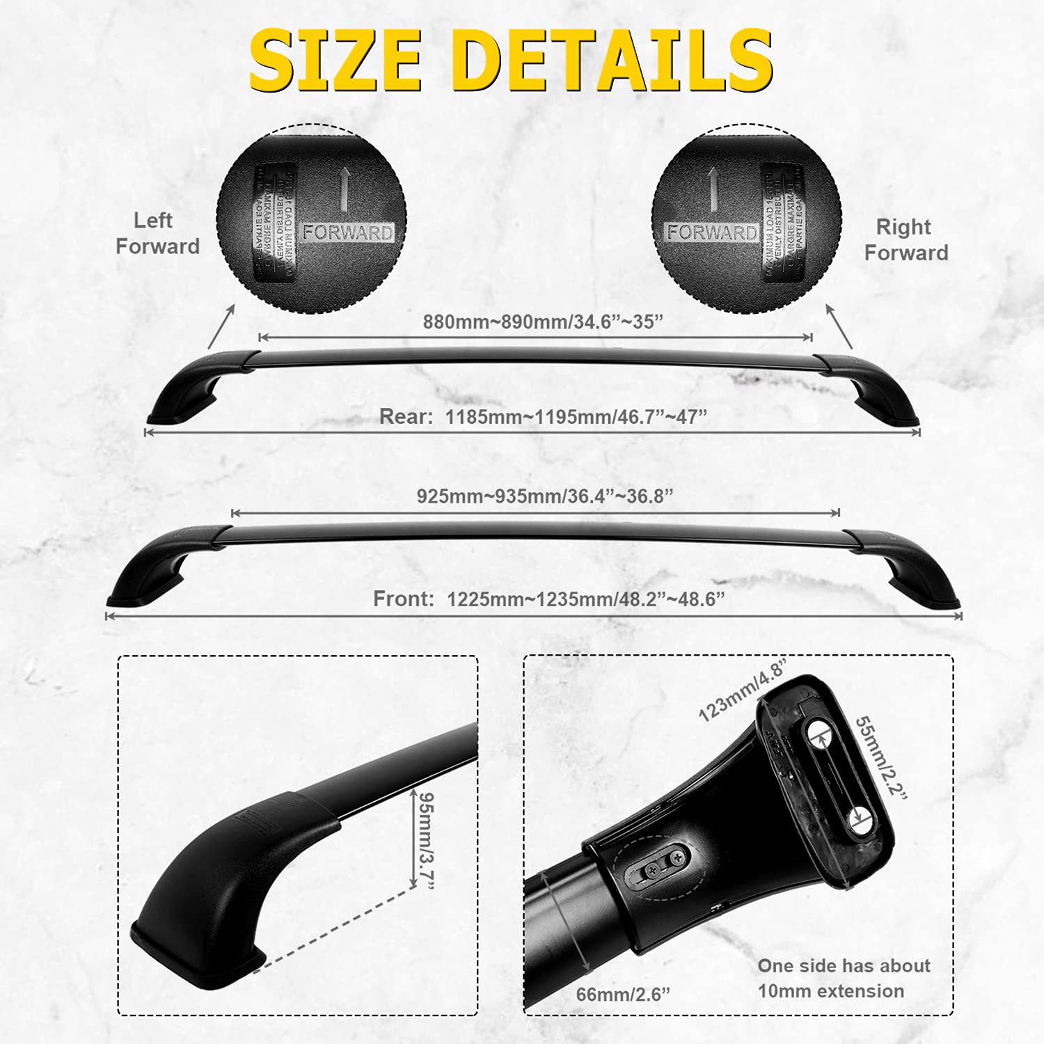 AUXMART Roof Rack Cross Bars for Toyota Highlander 2014 2015 2016 2017