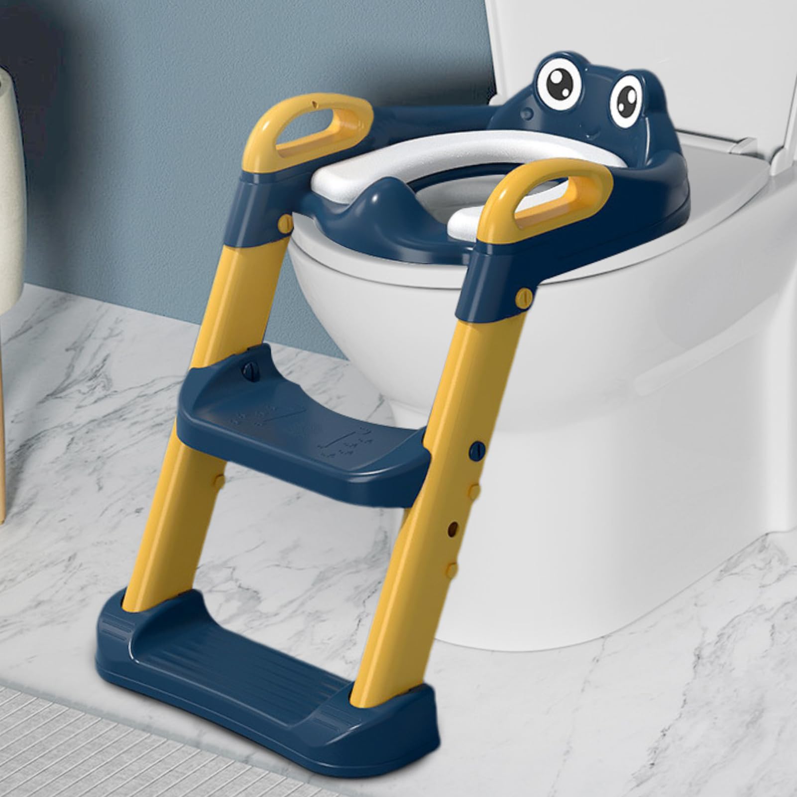 Scaletta WC per vasino pieghevole da allenamento per WC, non scivolando | sopra il vasino del water, strisce vasino con manici per bambini ragazze 1-8