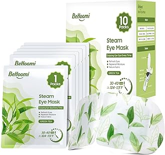 BeHoomi Steam Eye Mask, 10Packs Heated Eye Mask, Self Heating Disposable SPA Warm Compress for Eyes Sleep Mask, Travel Essentials & Relaxation Gifts for Women, Mothers Day Gifts (Green Tea Scent)