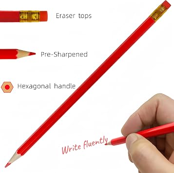72 Pcs Erasable Checking Pencils, Pre-Sharpened, for Marking, Coloring, Tests, Grading, Office, (Multicolor)