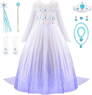 Princess Dresses for Girls - Classy Queen of Snow Princess Costume with Accessories - Dress Up Clothes for Halloween - Buy now