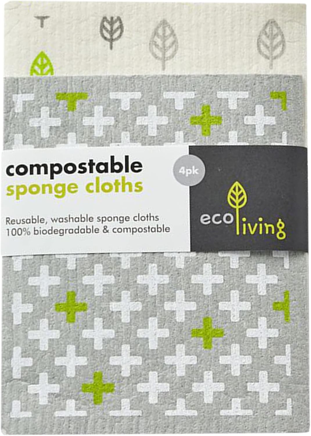 ecoLiving Compostable Sponge Cleaning Cloths Dishcloth Eco Friendly