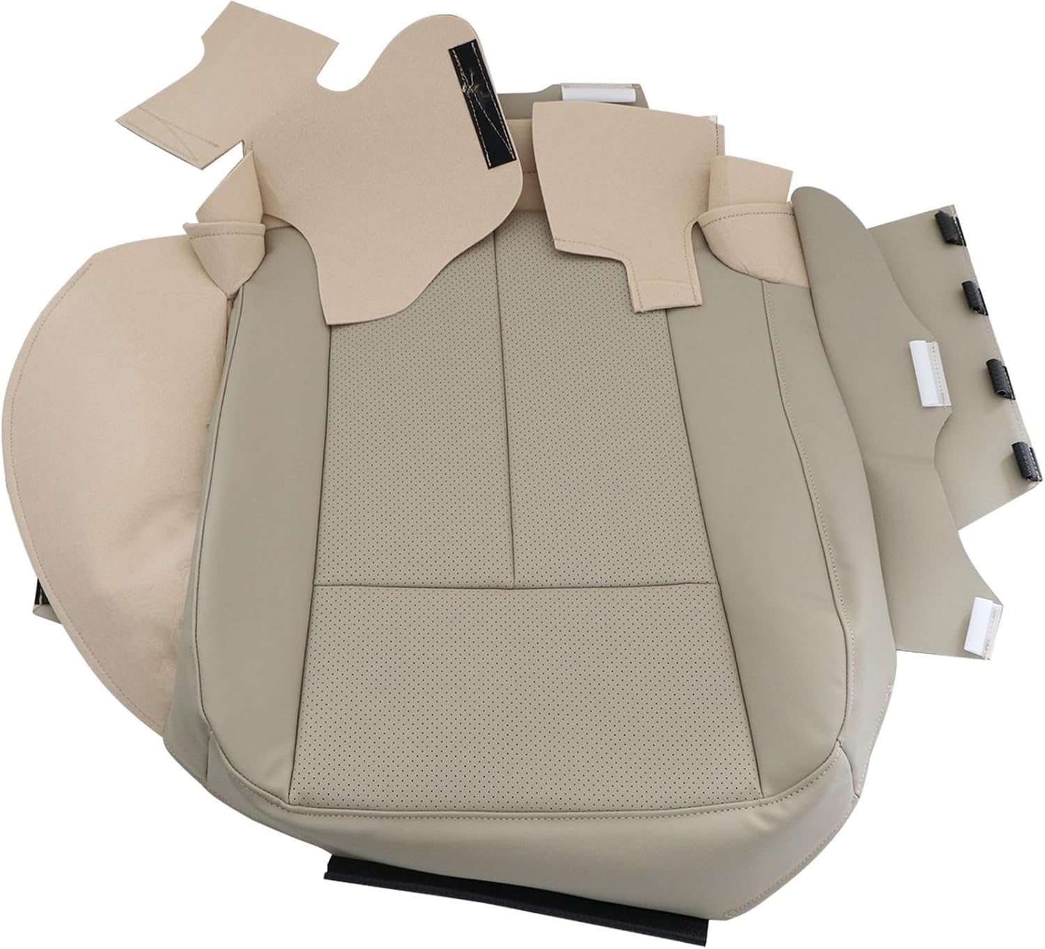 NLQR Front Driver Side Bottom, Replacment Perforated Seat Cover Tan Compatible with Ford Expedition 2007 2008 2009 2010 2011 2012 2013 2014