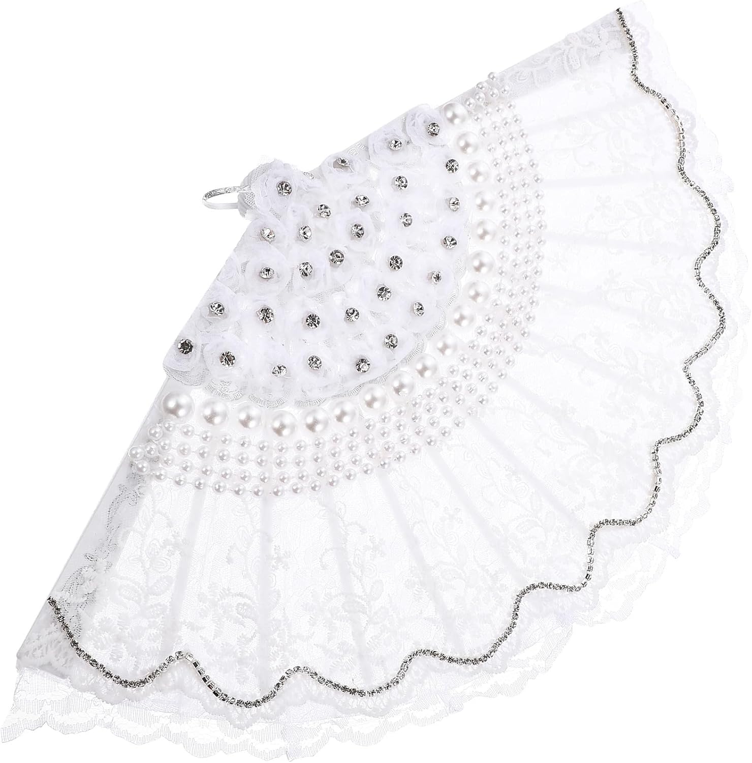 Lace Folding Fan for Parties and Birthdays Decorative Photo Props