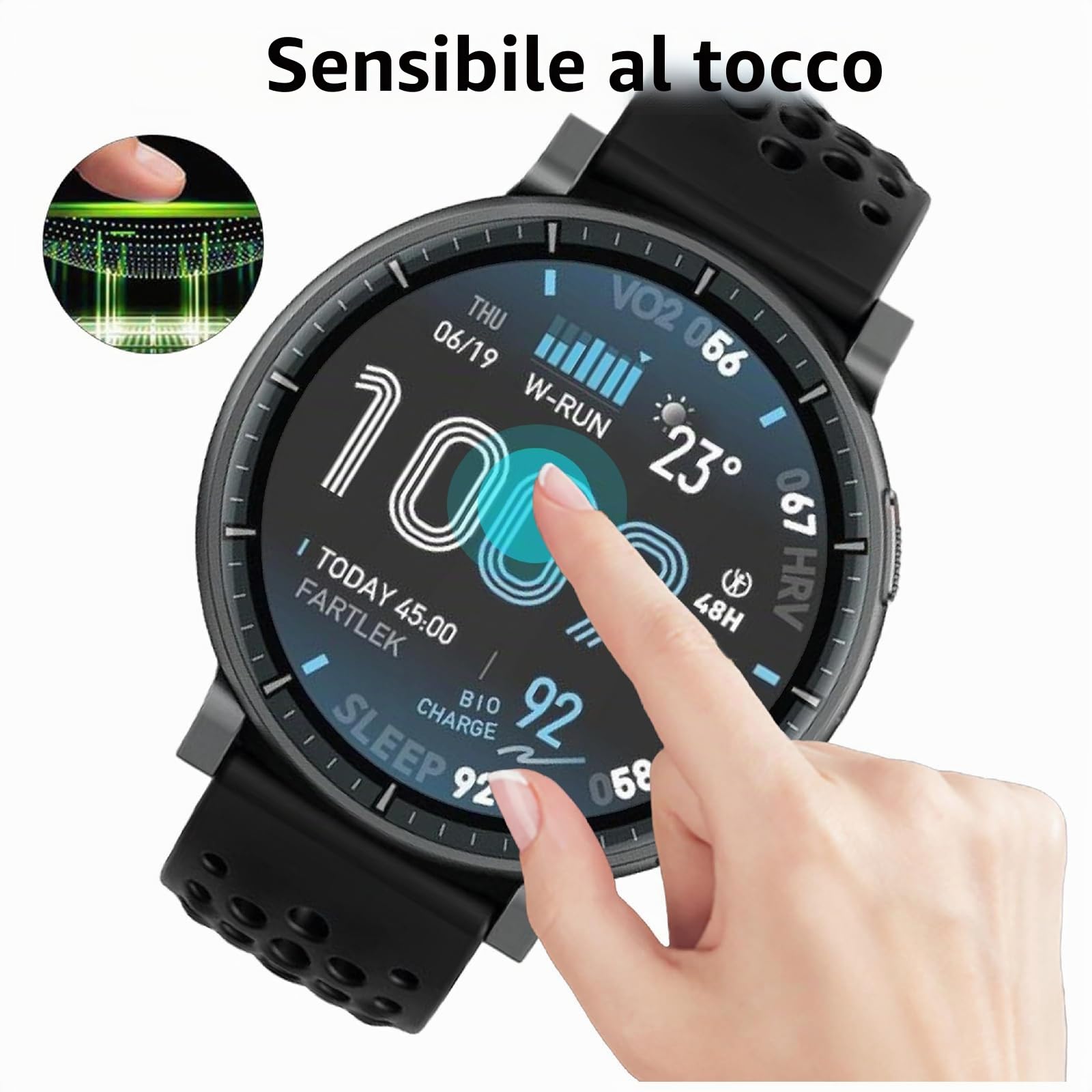 3 Pezzi Pellicola TPU Per Amazfit Active Max – Trasparente, 0.1mm, Auto-riparante E Anti-Graffio Per Smartwatch