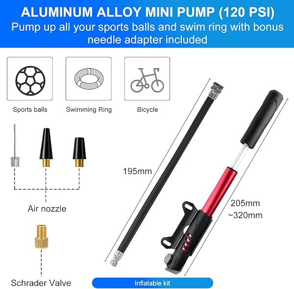 Ninonly Kit de Herramientas para Bicicleta 27PCs con Bomba 120PSI y Multiherramienta 16 en 1 Kit Reparación Bicicleta Completo Kit de Parche y Palancas para Camping Viajes Bolsa - 3