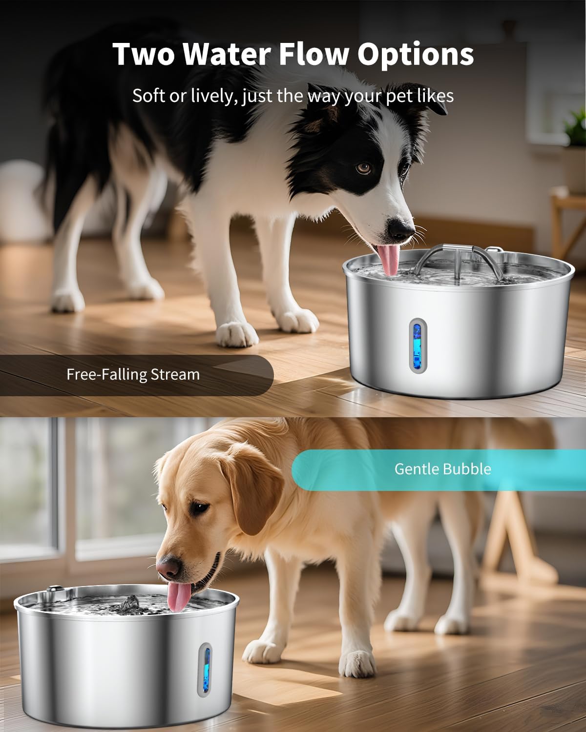 Dog Water Fountain Stainless Steel, 7L/236oz Dog Water Bowl Dispenser for Large Dogs, Automatic Cat Water Fountain