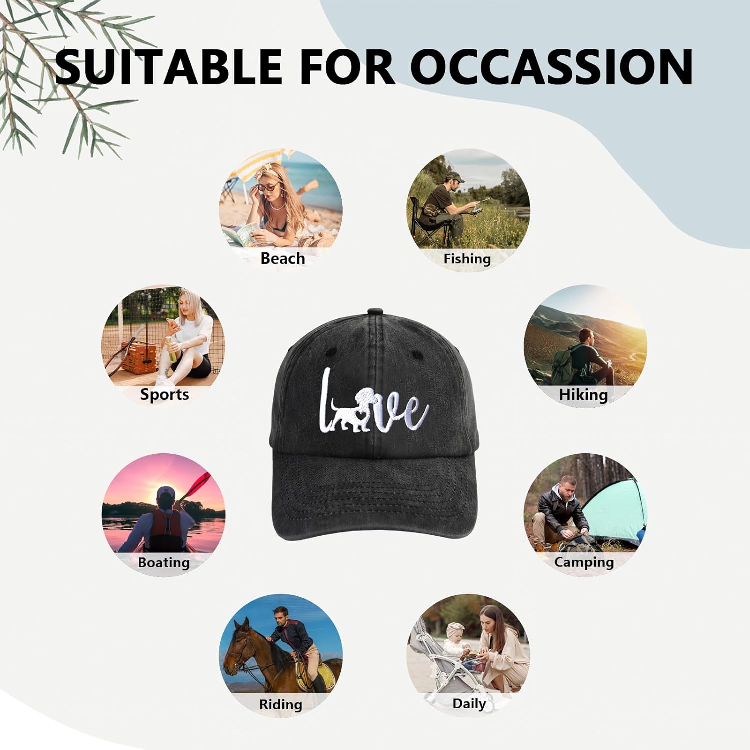 Women's Love Dachshund Dog Hat for Men Women, Adjustable Vintage Distressed Washed Baseball Cap for Dog Lover - Image 7