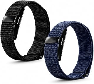 2 Pack Nylon Loop Sport Replacement Strap Compatible with Hume Band, Adjustable Breathable Wristband with Hook & Loop Closure, Soft Lightweight Band