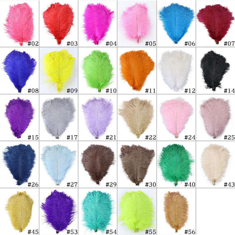 10 pz/Lotto Piume di Struzzo Colorate per Gioielli Fai da Te Piume per Matrimonio Festa centrotavola Creativo Artigianato