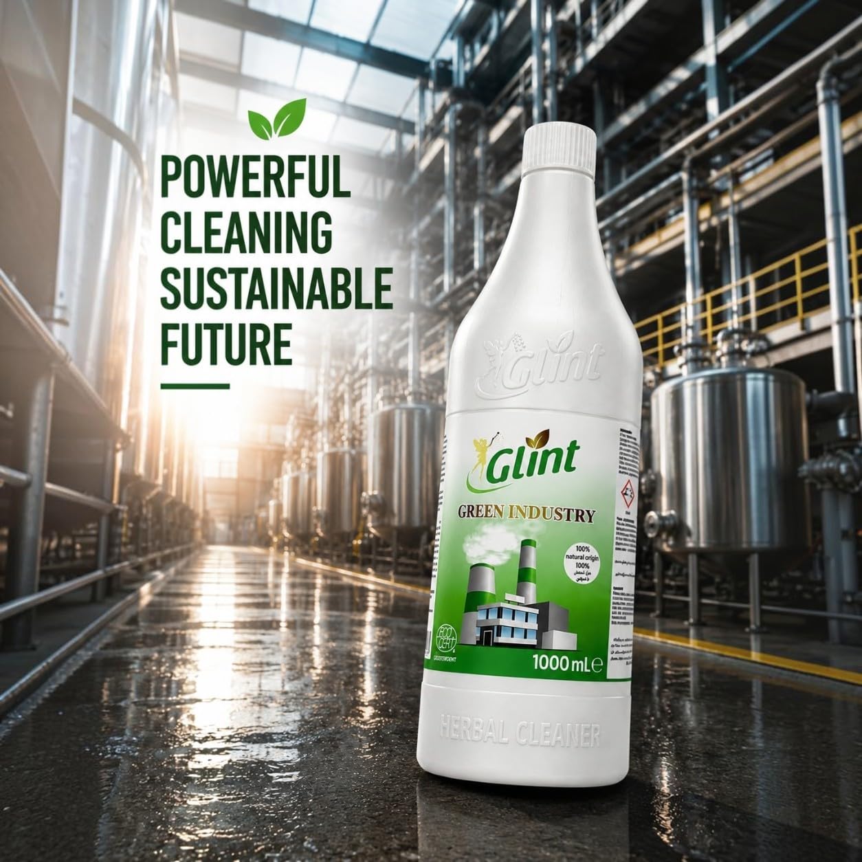 Glint Green Industry 1 Litre%100 Bitkisel Banyo Tuvalet Temizleyici Kireç Çözücü Şömine Temizleyici Sprey