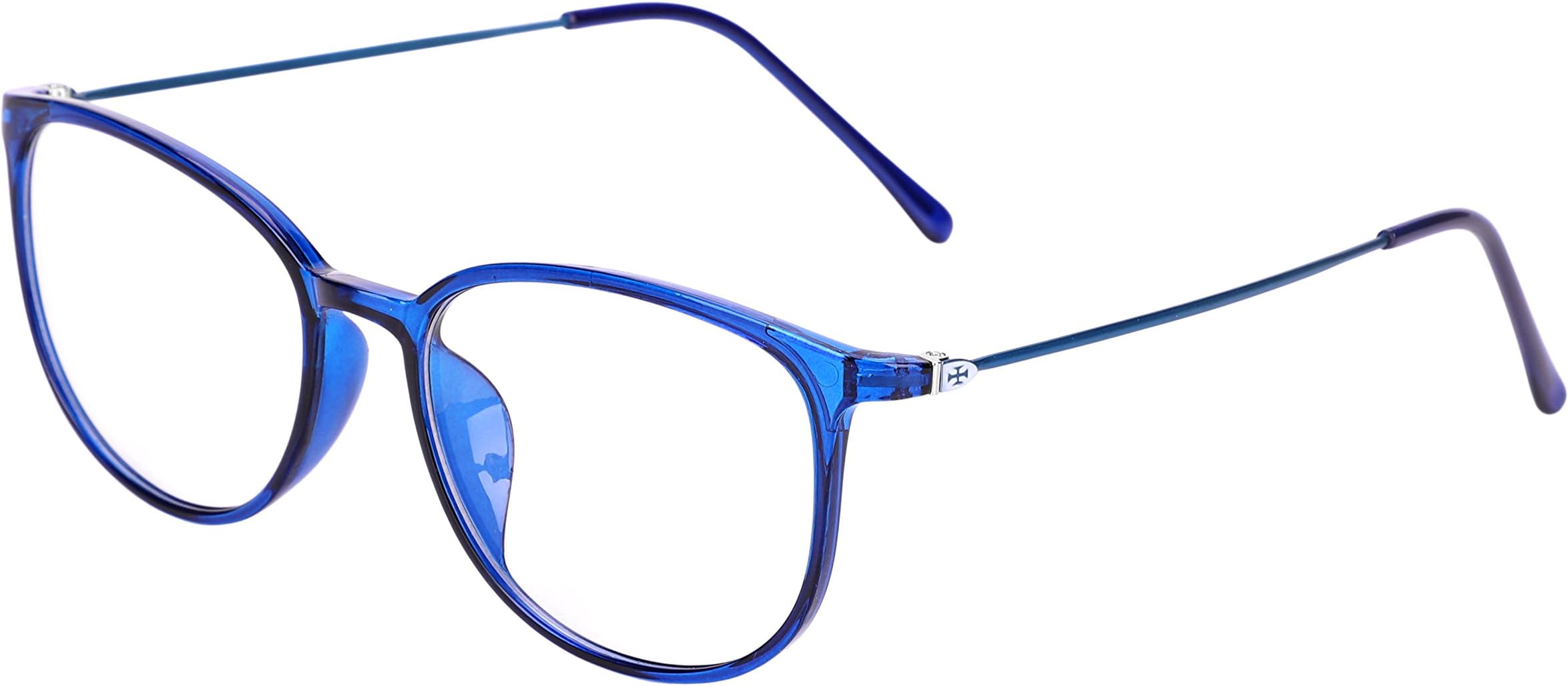 Women Men Blue Light Blocking Glasses Computer Glasses Ultralight TR90 Round Frame Eyeglasses Anti Glare Eye Fatigue Eyestrain Protection Eyewear with Glasses Case for Computer Cellphone Game Tablet