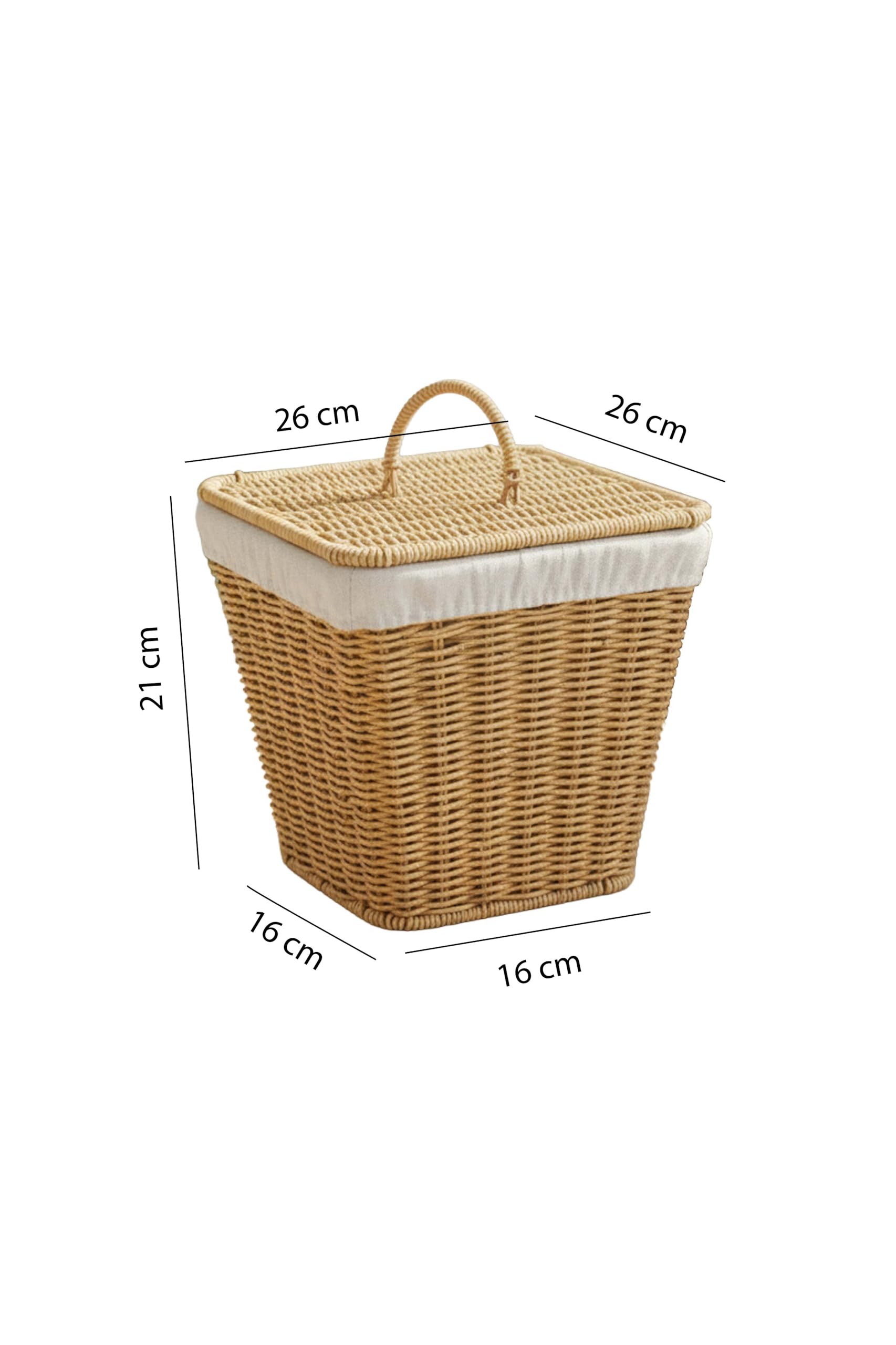 Digithome 2'li Kare Rattan Hasır Patates Soğan Sarımsak Meyve Sepeti Düzenleyici Organizer -9T01
