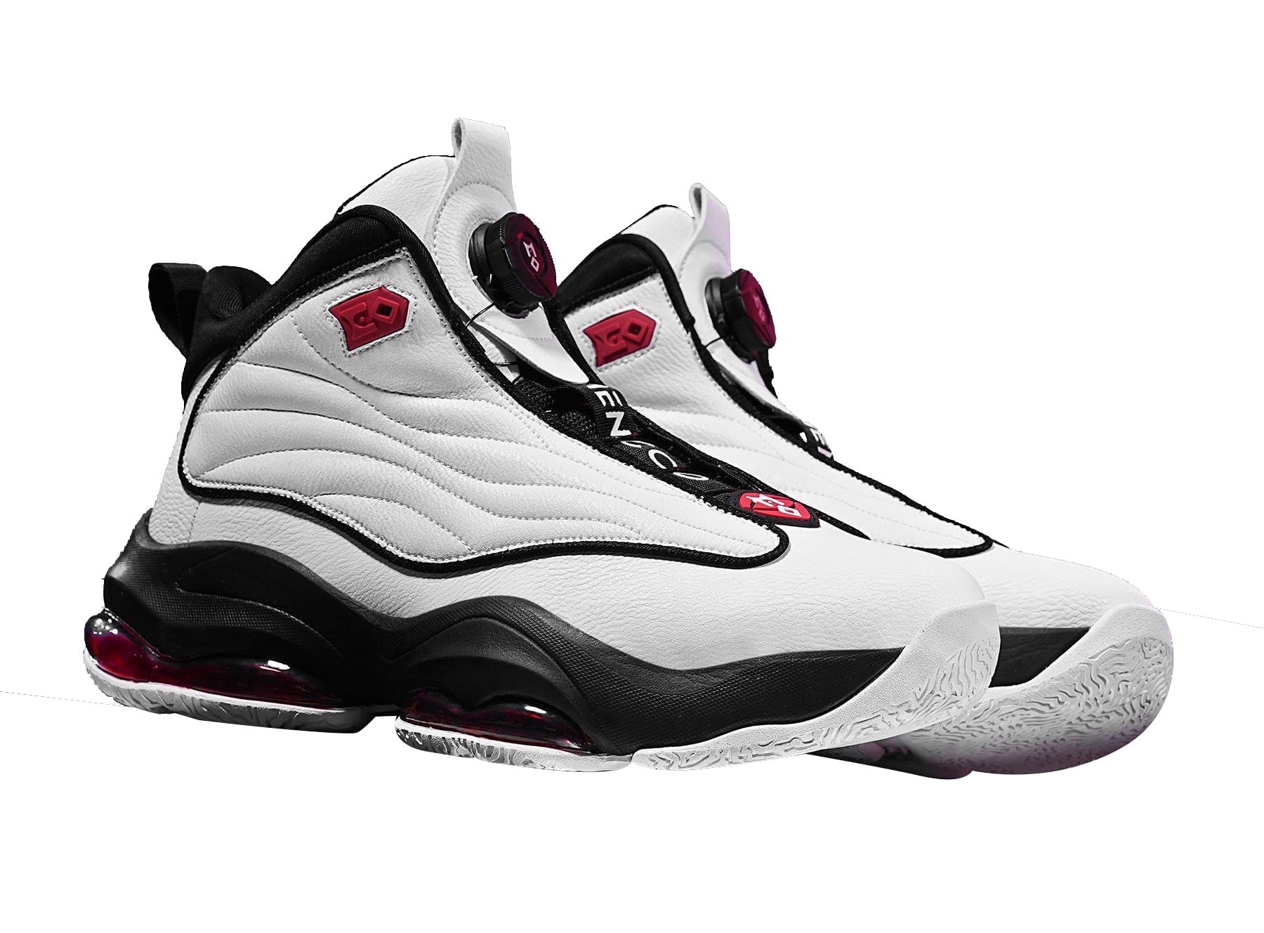 MENCCO Basketball Shoes Running Shoes Fahsion Sneakers with Air Cushion and Rotating Buckle - No-Tie Shoelace System-White-10