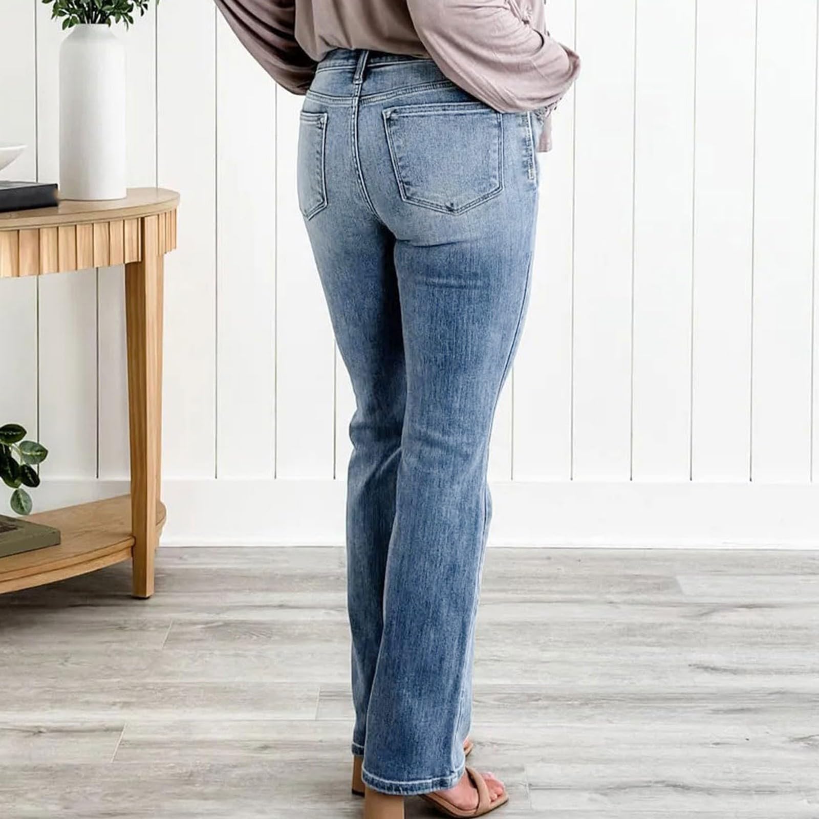 Damen Cargohosen Jeans Damen High Waist Stretch Hose Damen Slim Fit Jeans Damen mit hohem Bund und Po-Pushup Effekt Damen Jeans Stretch Hose Weite Jeans Damengeschenk