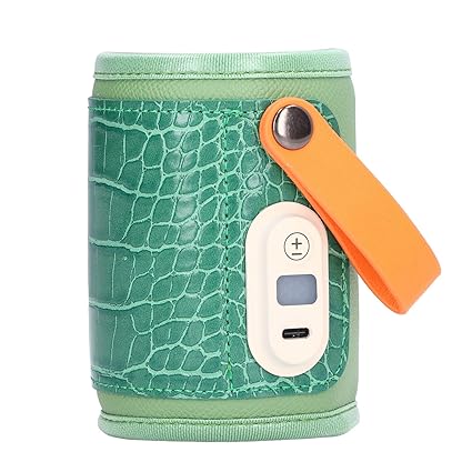 Bottle Warmer, 4 Layers Heat Insulation 5 Gears 160ml LCD Display USB Charging Temperature Control Glass Bottle Body Portable Travel Baby Bottle Warmer Baby Food Heater Breast Milk Warmer