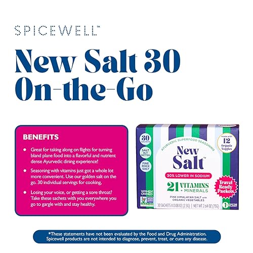 Miniatura 3 de Spicewell Nueva sal (30 porciones para llevar) sal rosa del Himalaya infundida con Ashwagandha y 21 vitaminas y minerales a base de plantas, sal del