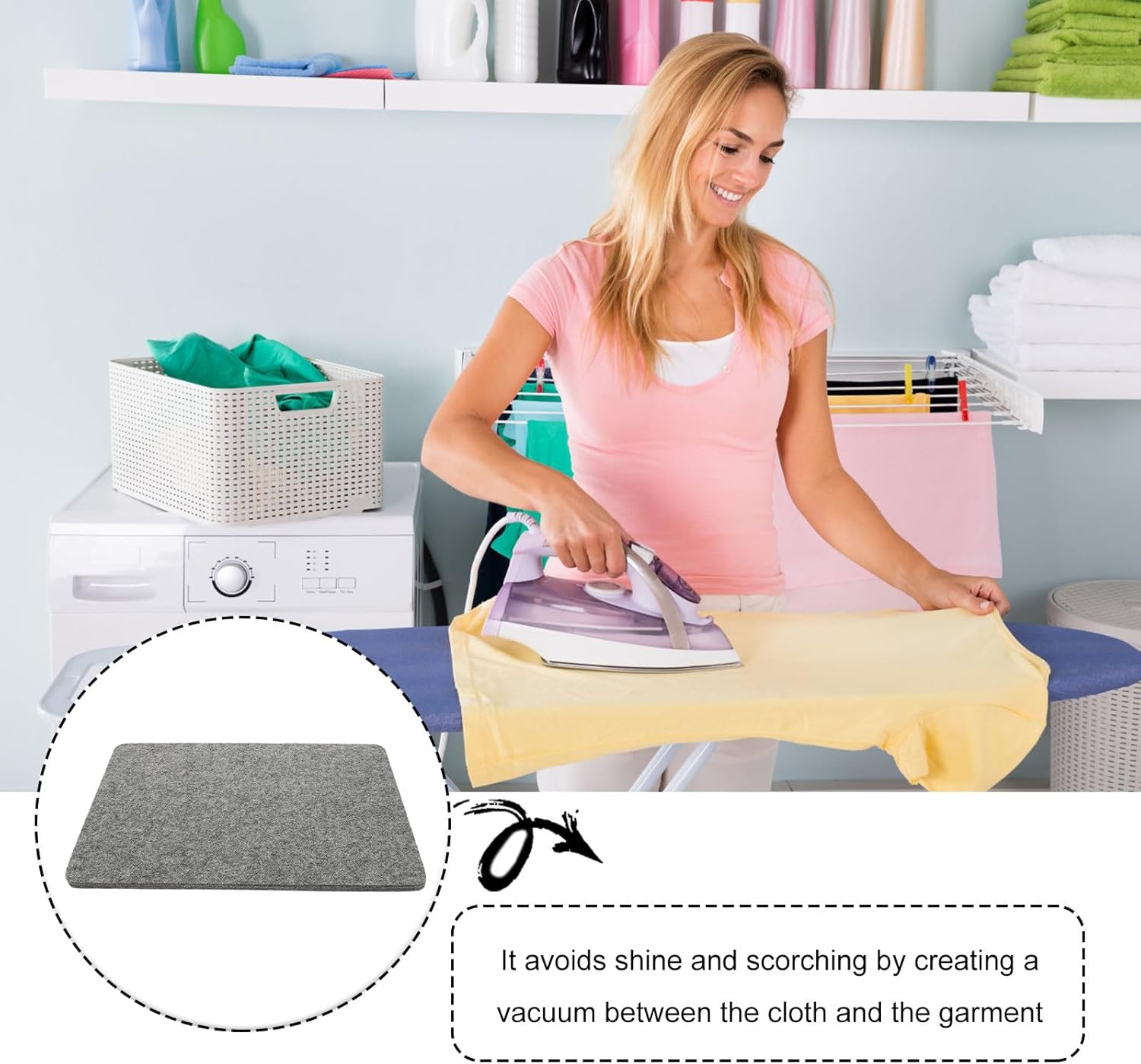 Lurrose Wool Felt Ironing Mat 12x18 Inch Heat Resistant Anti-Scald Ironing Pad for Quilting and Clothes Pressing Home Use