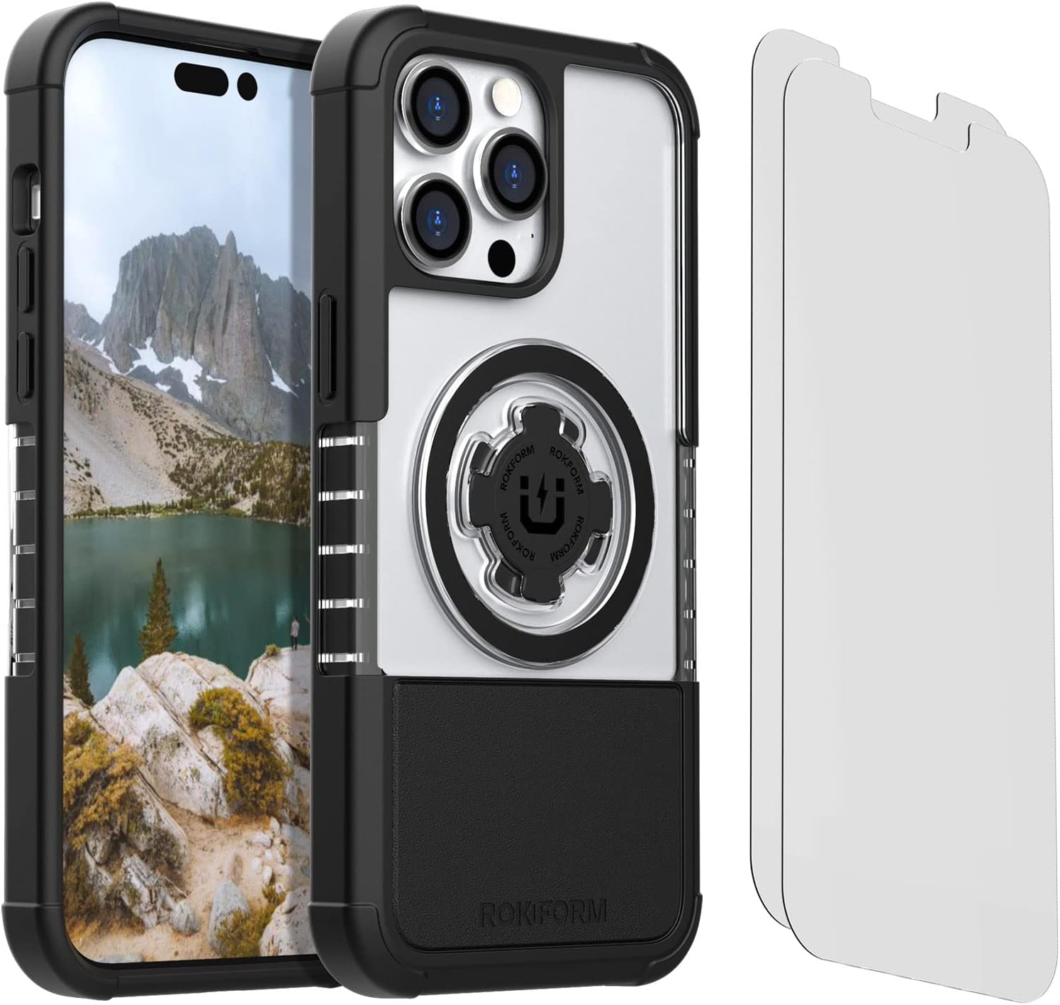 Rokform - iPhone 14 Pro Max Dual Magnet & MagSafe Compatible Crystal Case + 2-Pack Screen Protector Kit (Clear)