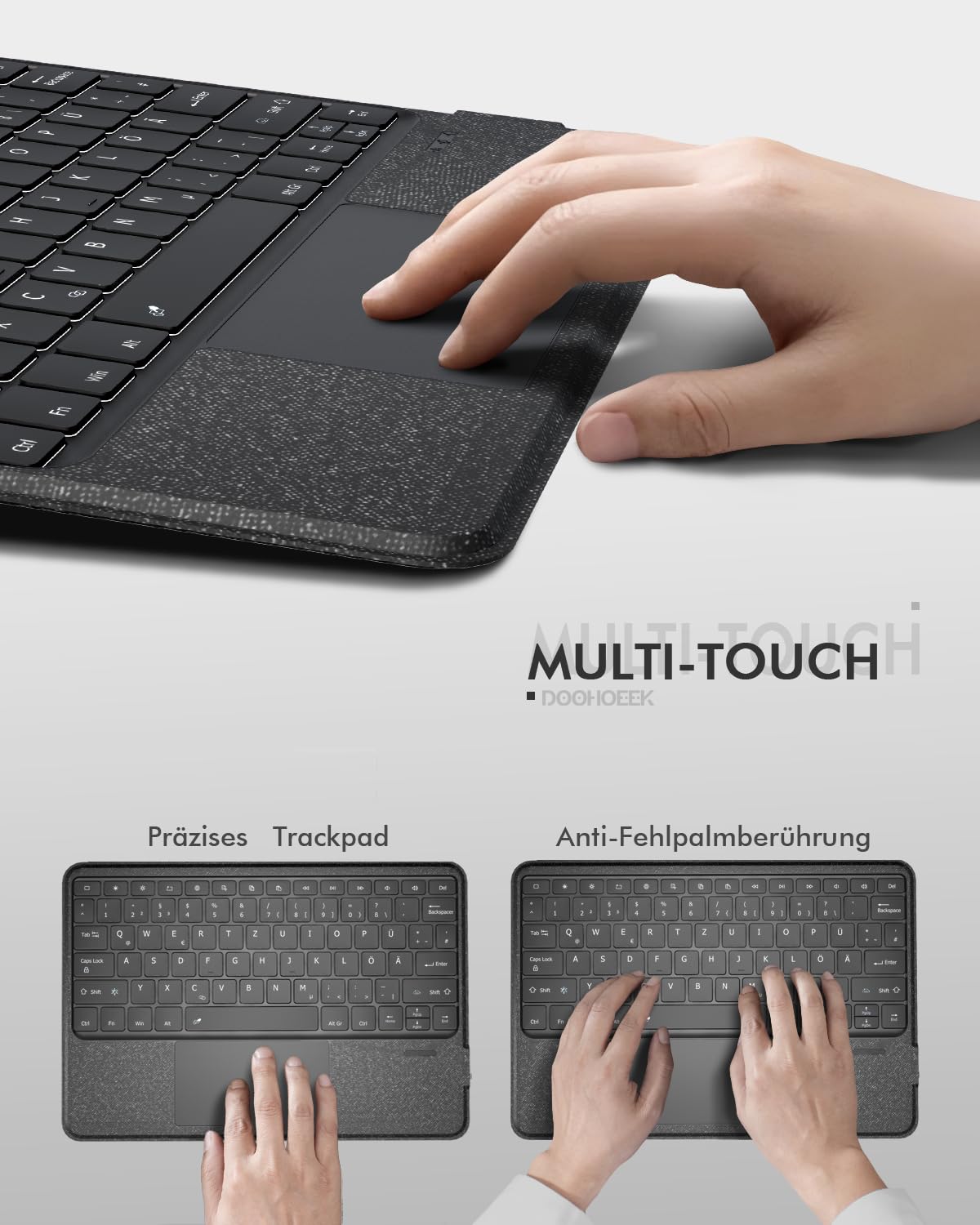Doohoeek Tastatur Hülle mit LCD-Display für Samsung Galaxy Tab S11 Ultra 14,6 Zoll 2025, Abnehmbare Bluetooth Kabellose Keyboard mit Hintergrundbeleuchtung & Trackpad, QWERTZ