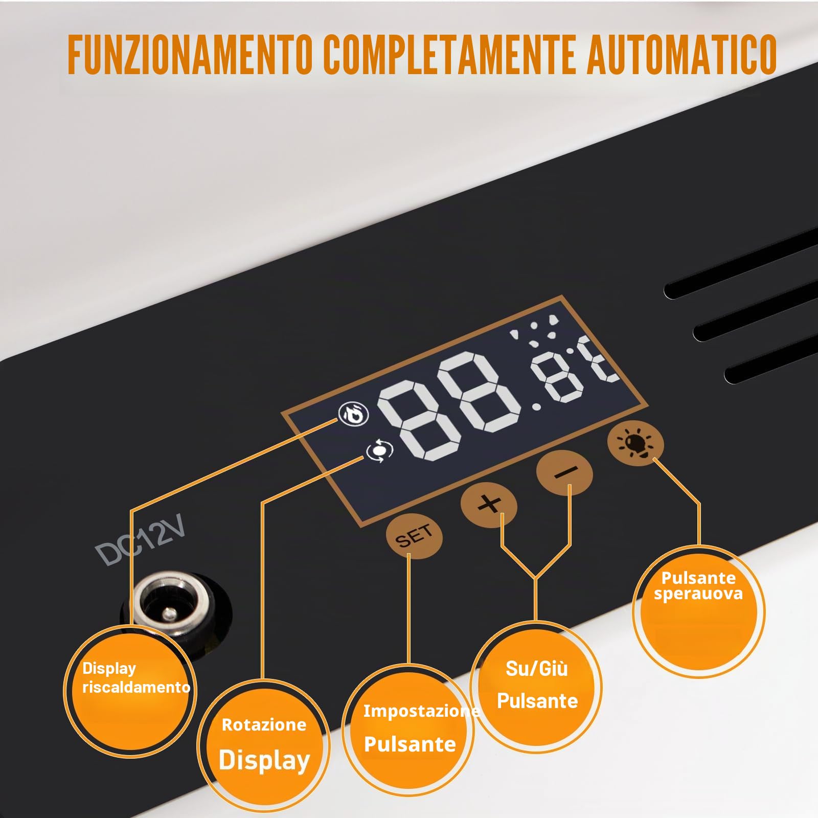 Todeco Incubatrice Automatica 48 Uova, Controllo Temperatura | Rotazione automatica delle uova, aggiunta automatica dell'acqua, portauova regolabile, con ovoscopio LED,doppia alimentazione