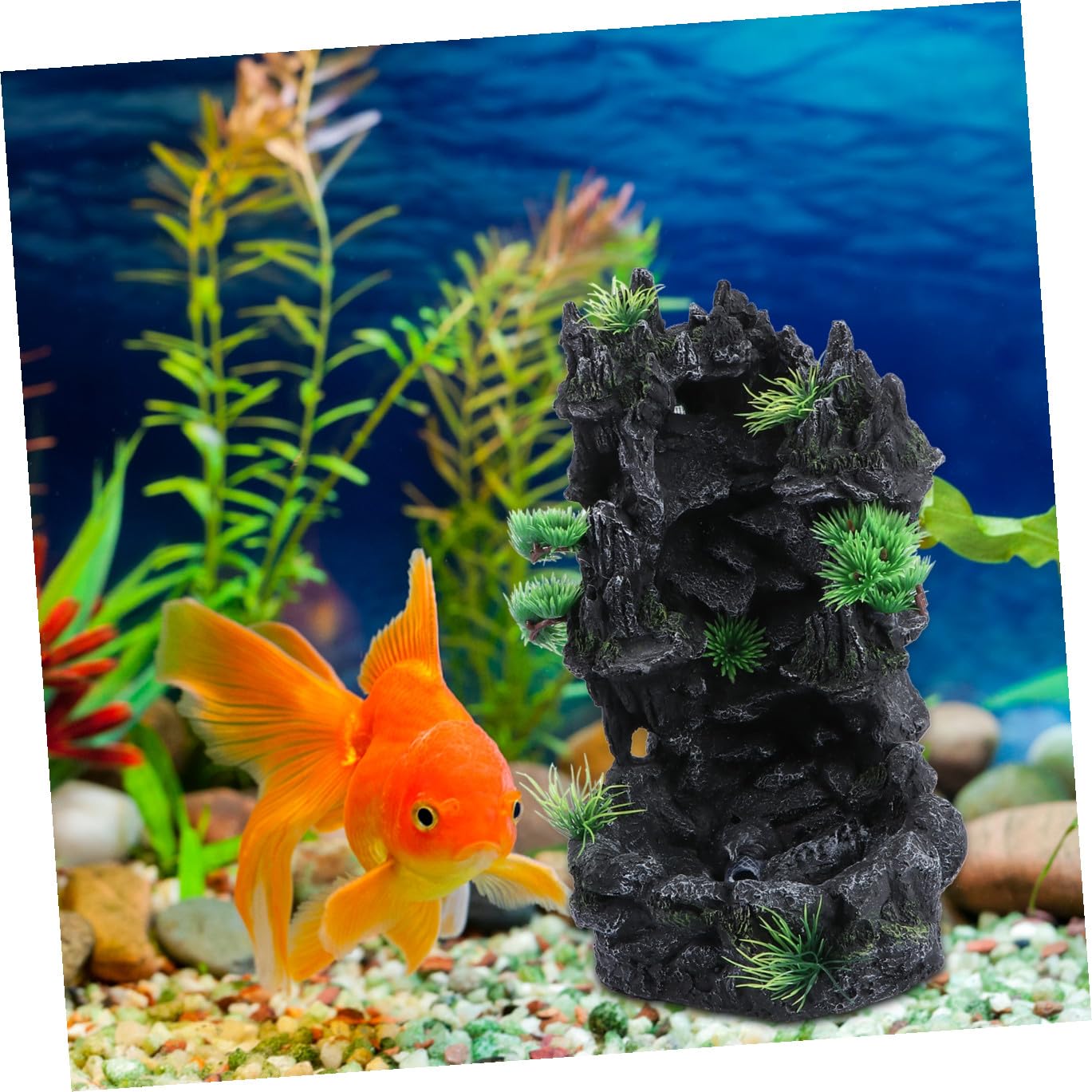 VILLCASE Décoration Aquarium Cascade De Mouvant Résine Ornement Unique pour Aquarium
