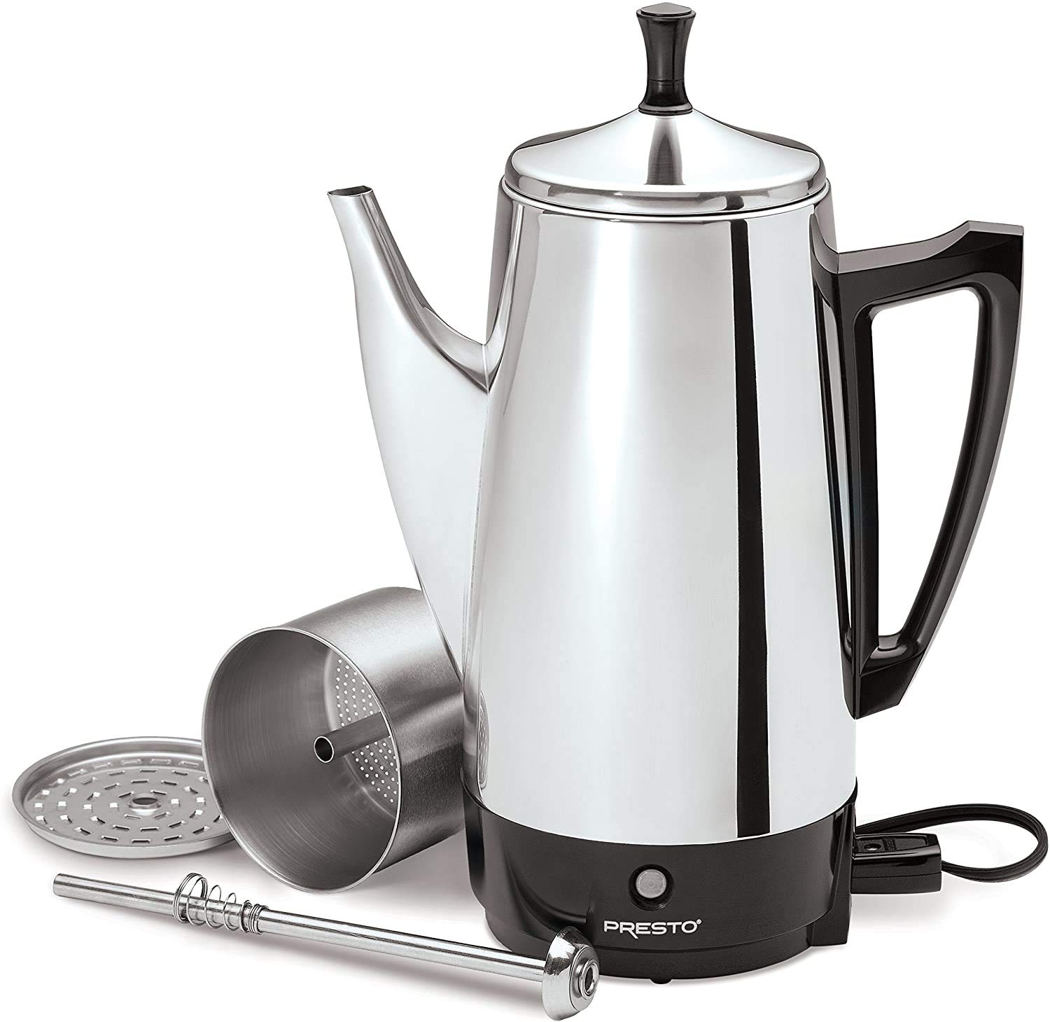 Presto 02811 12-Cup Stainless Steel Coffee Maker with 1 Year Extended Warranty