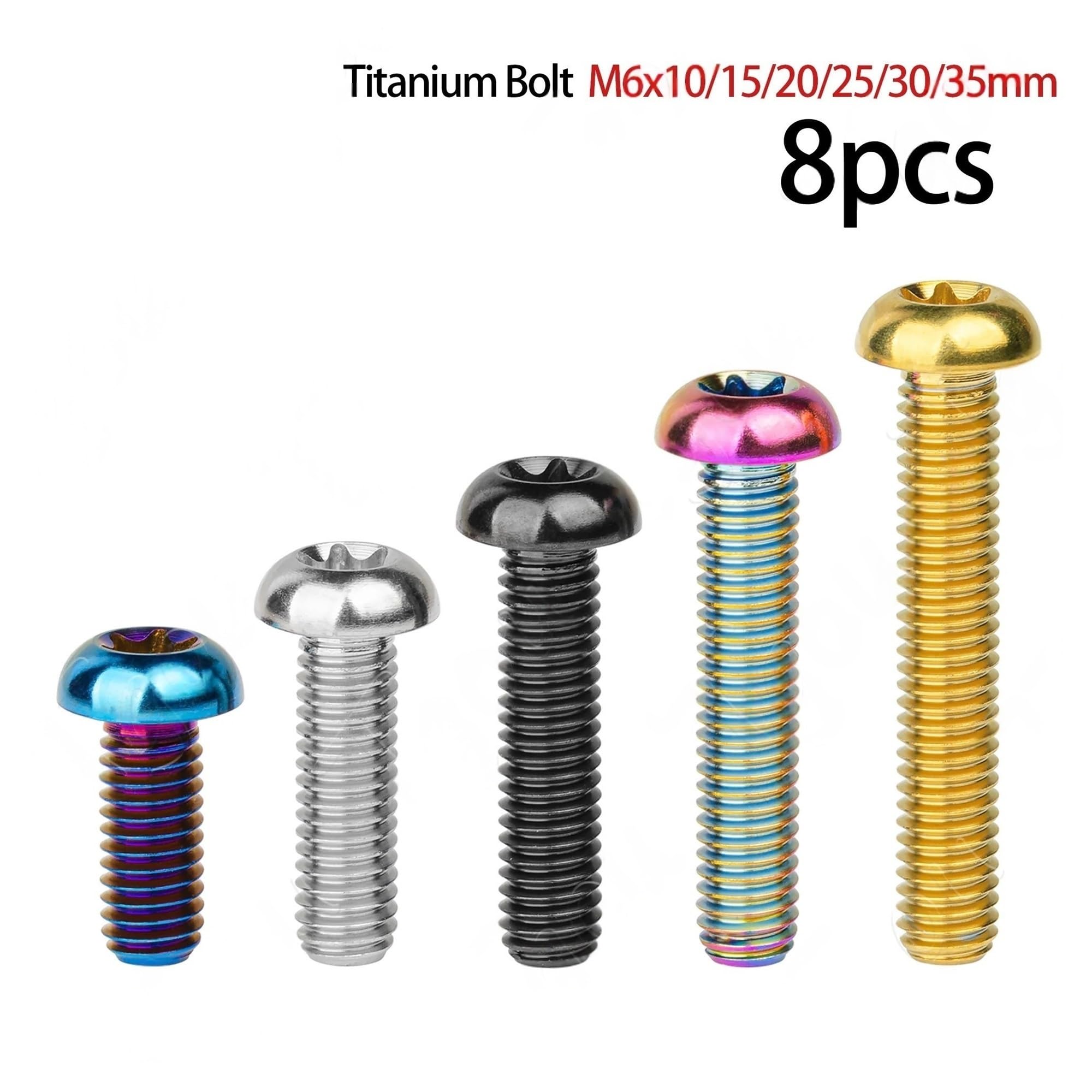 8 bulloni in lega di titanio M6x10/15/20/25/30/35 mm con testa Torx T30 for biciclette e motociclette(Burnt Blue,15MM_M6)