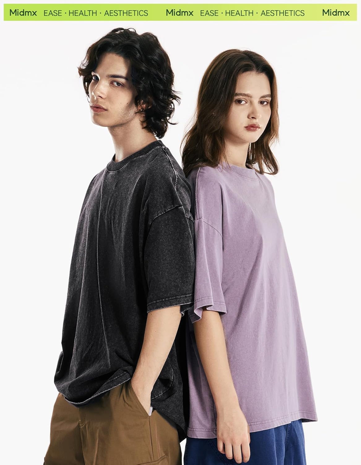 Oversize Cotton T Shirts for Women Unisex Mens Acid Washed T Shirt 100% Cotton - Image 7