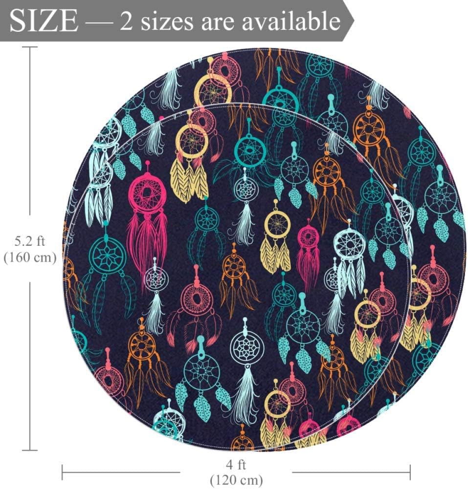 Amazon Dragon Sword ラグマット 円形 ラグ カーペット 直径1cm ドリームキャッチャー 羽 イラストリビングマット ホットカーペット おしゃれ マット 滑り止め付 ラグ カーペット オンライン通販
