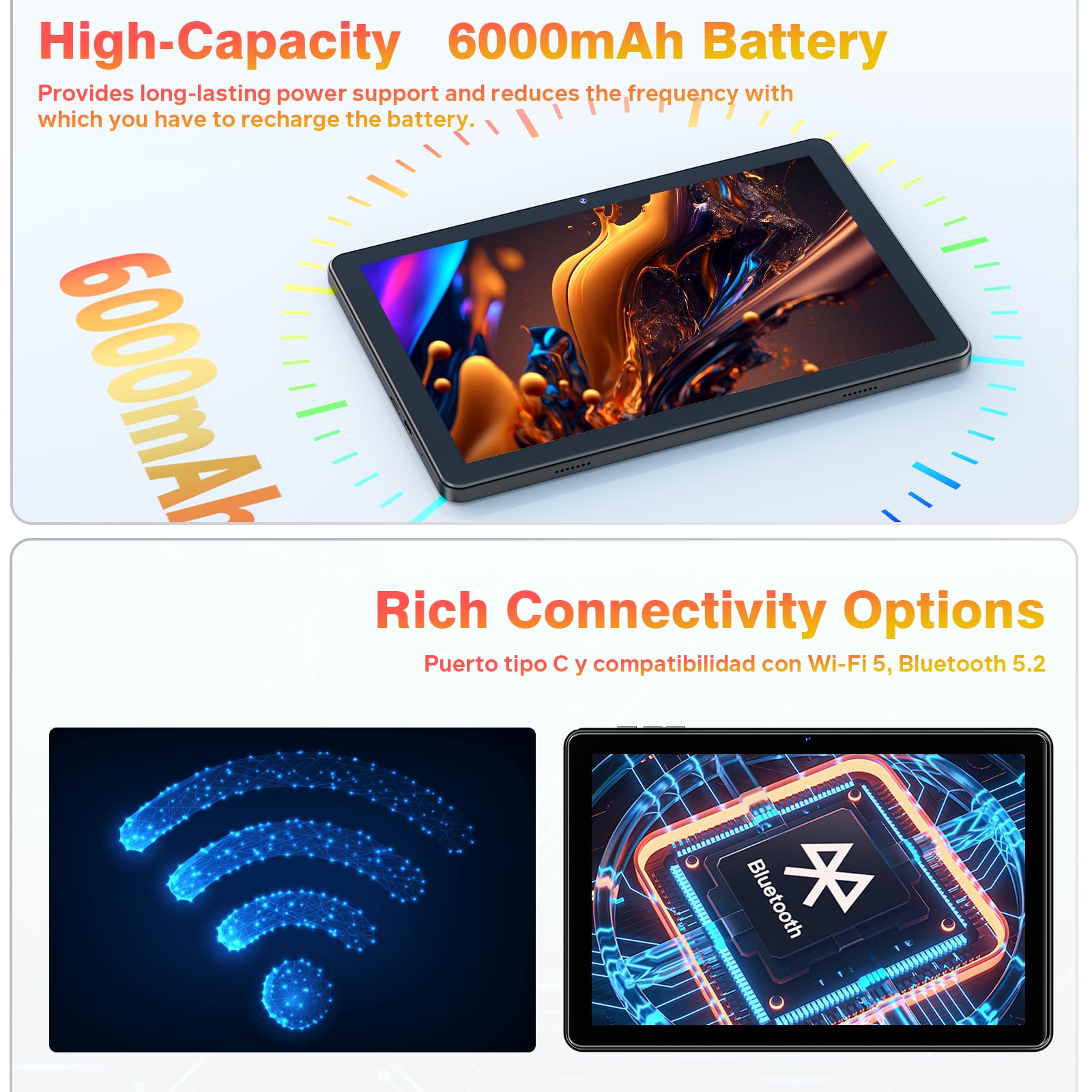 Tablette Android Tablet 10 Inch, Android 15 Tablet 18GB RAM 128GB