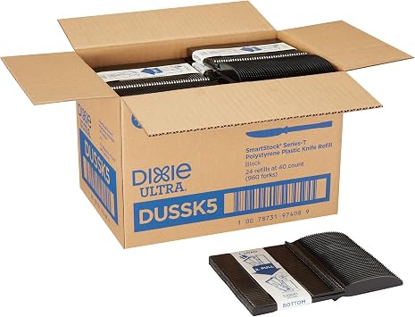 SmartStock Dixie Ultra DUSSK5 Ultra Series-T Polystyrene Knife Set Black