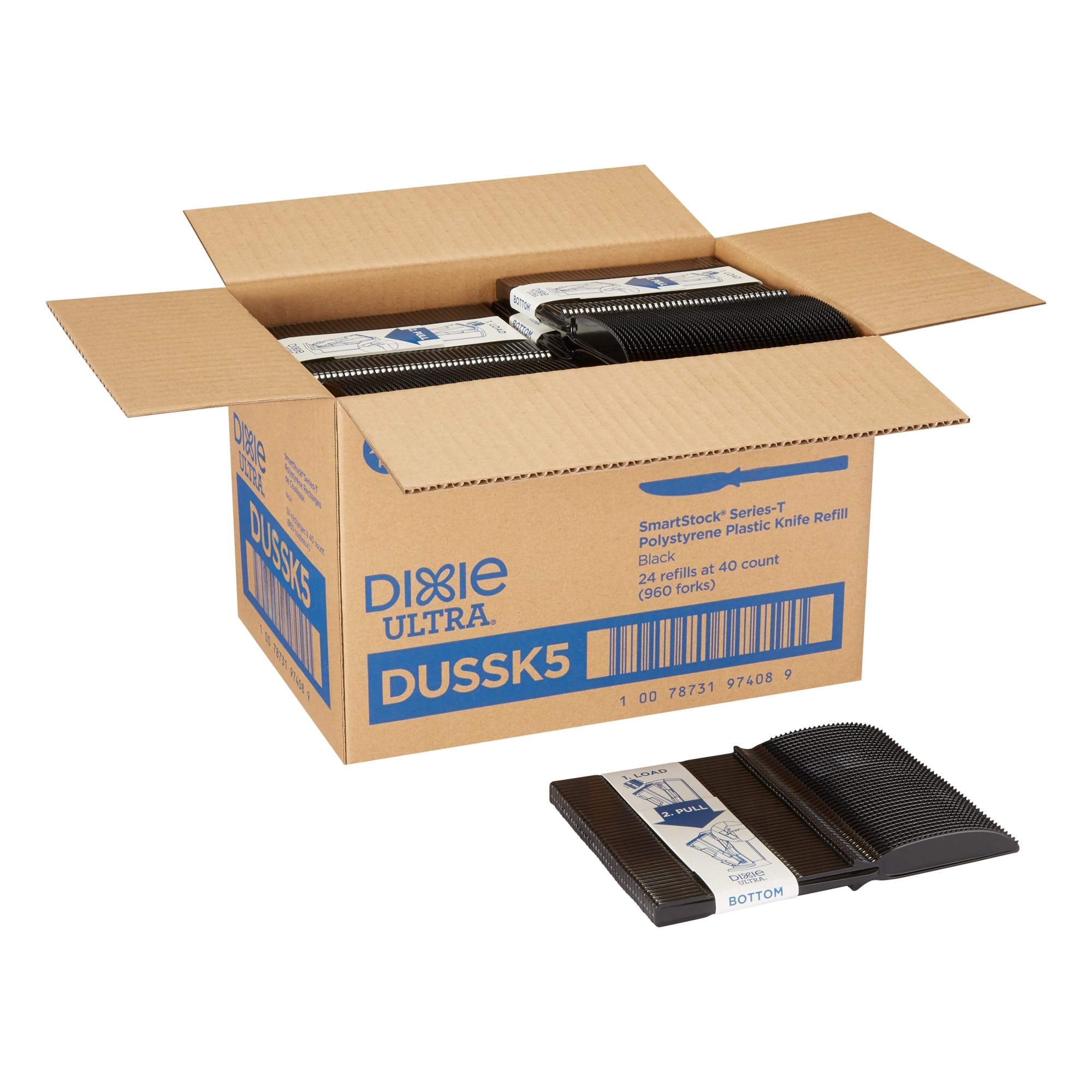 SmartStock Dixie Ultra DUSSK5 Ultra Series-T Polystyrene Knife Set Black
