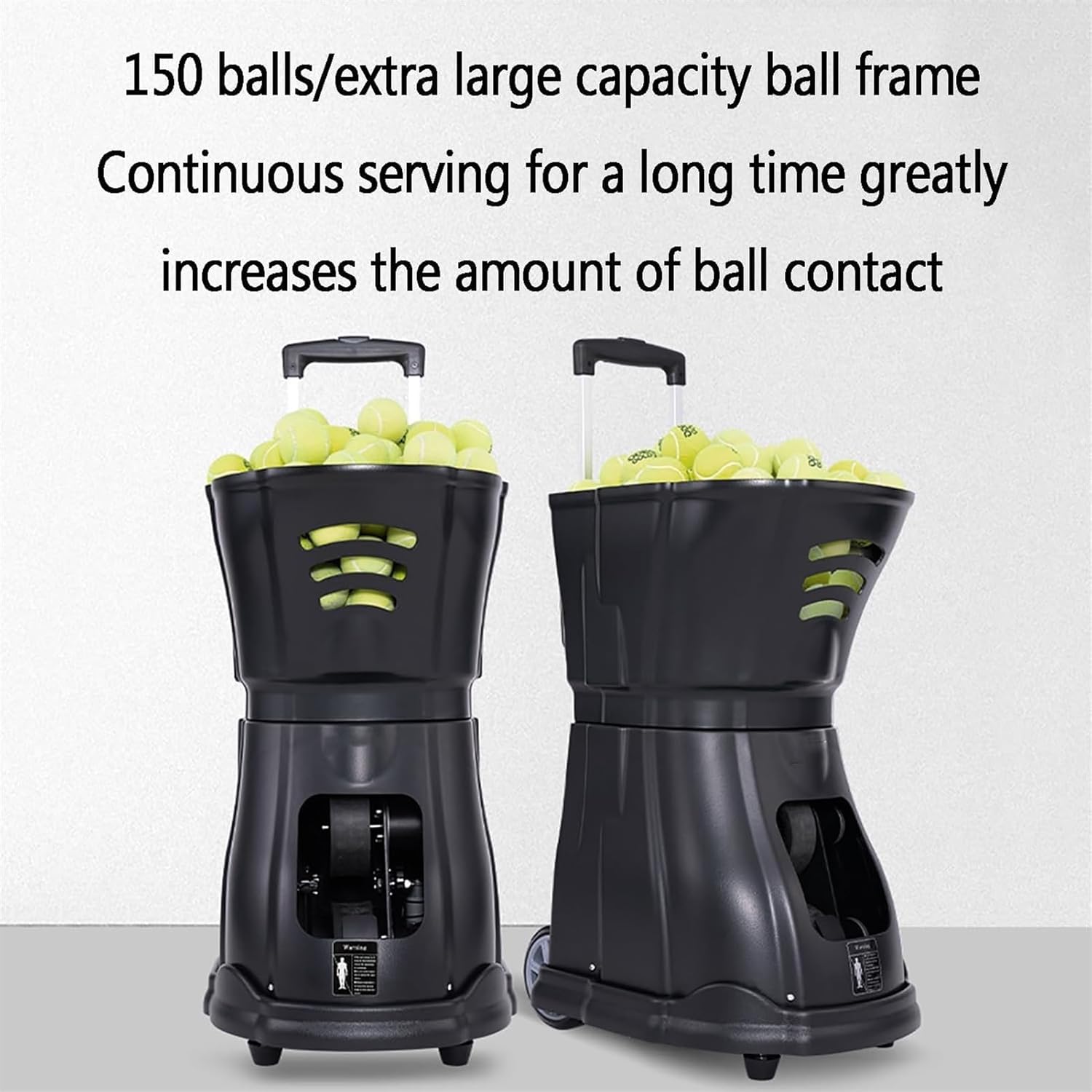 Portable Tennis Ball Tosser, Tennis Ball Machine Automatic Ball Launcher, Holds 150 Tennis Balls/1.8-7s Serving Frequency, Multifunction Training Modes, for Adults Children