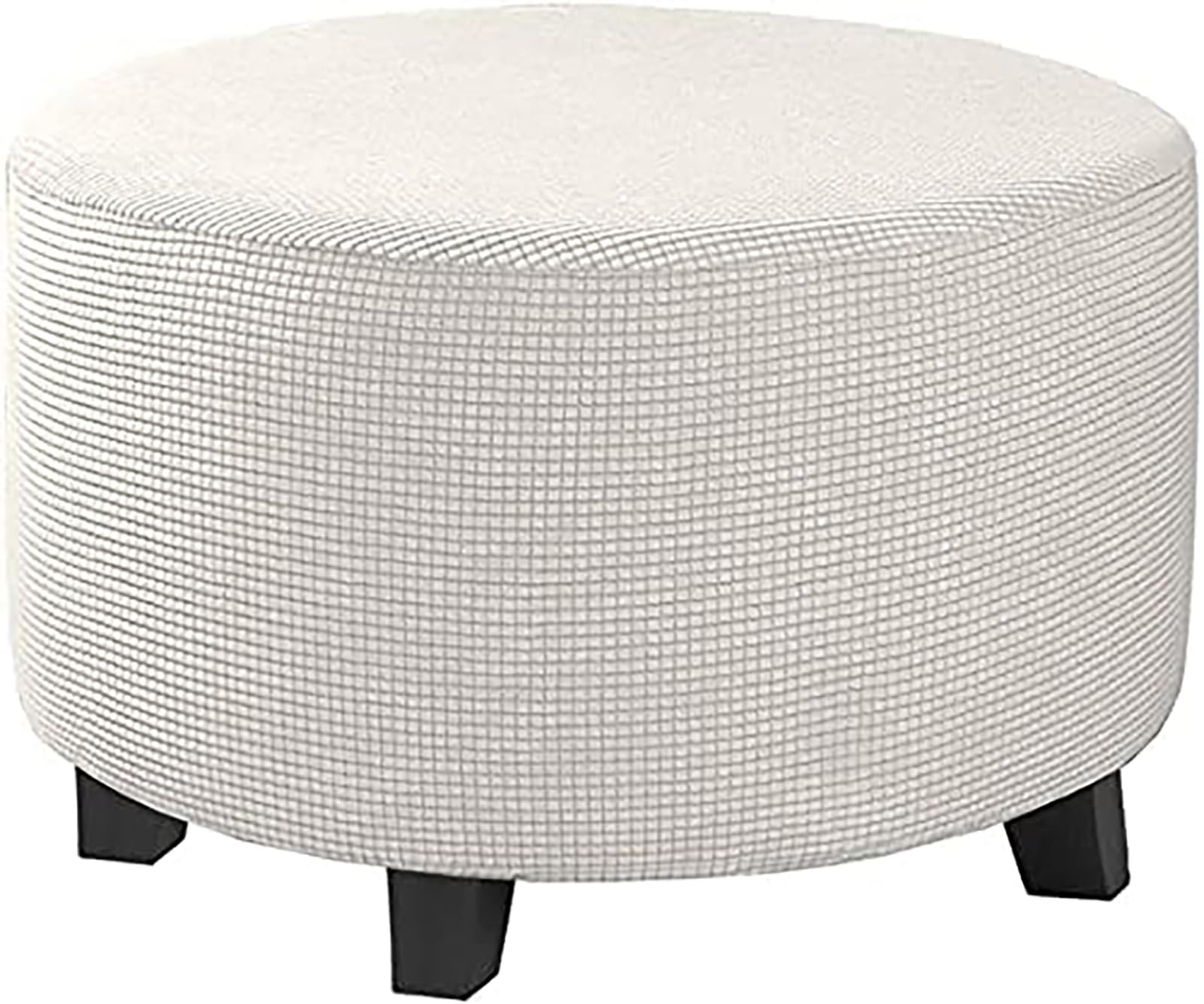 Round Foot Stool Cover, Stool Covers Round Luxurious Fabric Round Stretchable Washable Ottoman Covers Foot Stool Slipcovers with Elastic Bottom,XL