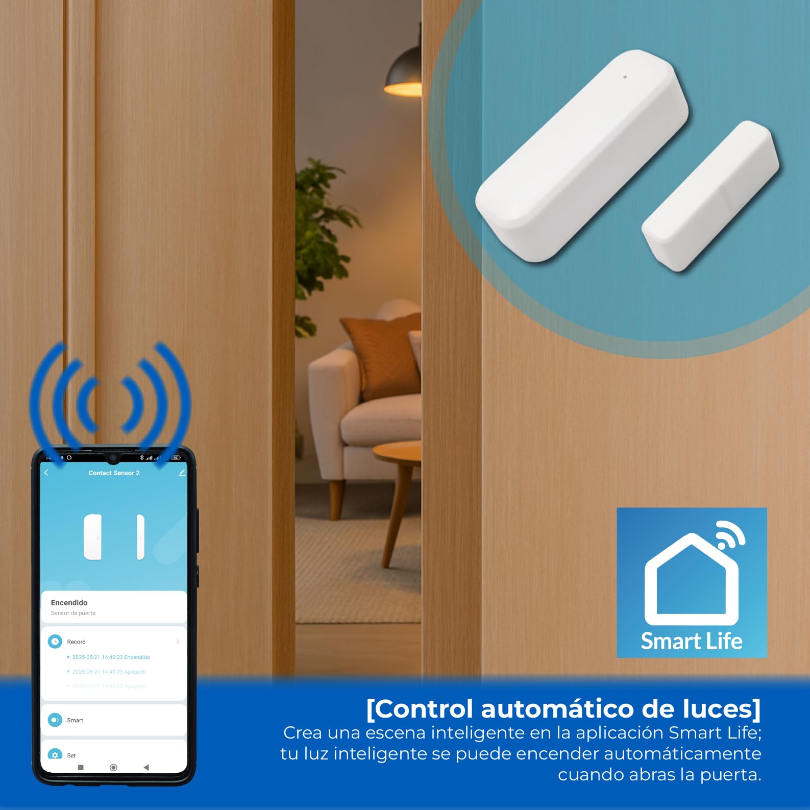 LED ATOMANT 4X Capteur Ouverture Porte et Fenêtre WiFi avec Alerte Mobile
