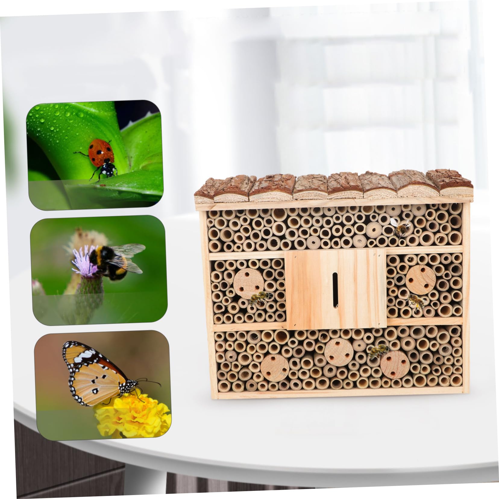 Gatuida Holzhaus Für Insektenhaus Dekoratives Bienenhaus Für Zimmer Marienkäferhütte Als Haus Für Gartenhaus Und Insektenhäuser