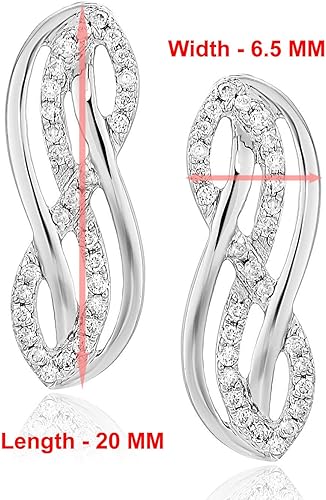 Miniatura 3 de Aretes de diamantes de 14 cttw en oro blanco de 10 quilates, Oro blanco Diamante, Diamante