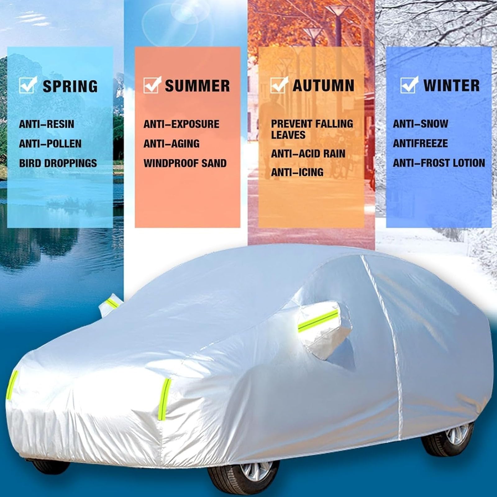 Autoabdeckung Für BMW 1er F20 (2011-2023) - Wasserdichte Allwetter-Abdeckung Mit UV-Schutz In Blau