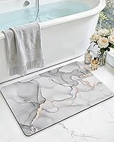 Vista 22 de DEXI Tapete de baño de 17 x 32 pulgadas, antideslizante, de secado rápido, súper absorbente, ultra delgado, tapete de baño de mármol, tapetes
