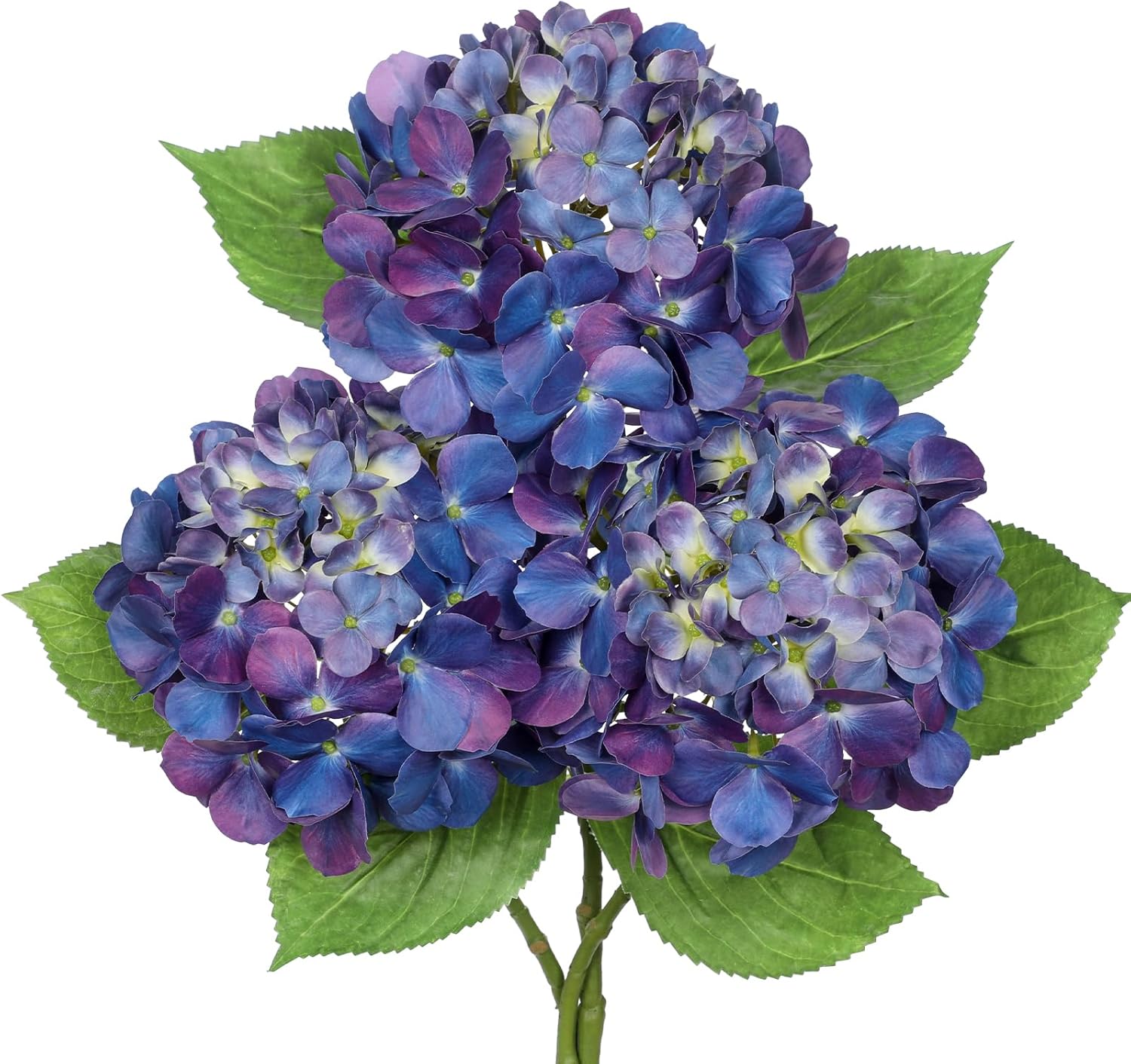 3Pcs Purple Hydrangea Artificial Flowers 19.7 in Real Touch Faux Hydrangea Stems Silk Flowers with Stems Fake Purple Flowers Bouquet for Floral Arrangements Table Centerpieces Wedding Home Decor
