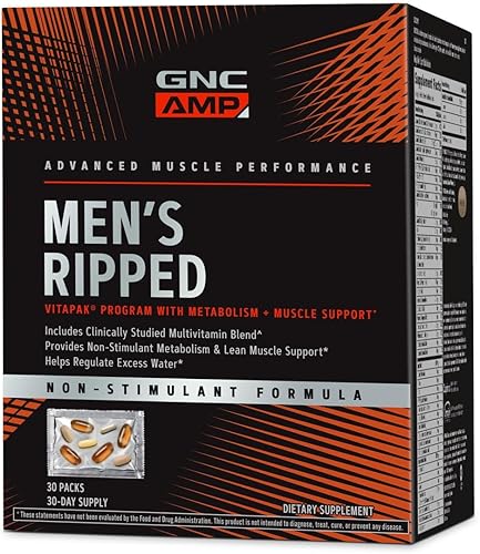 GNC Mezcla multivitamínica clínicamente estudiada para hombres, soporte muscular magro, fórmula no estimulante, 30 porciones