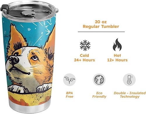 Miniatura 7 de ORCAE Regalos de Corgi de 20 onzas para los amantes de Corgi, regalos de café para los amantes del café, geniales, lindos perros Corgi, taza de café