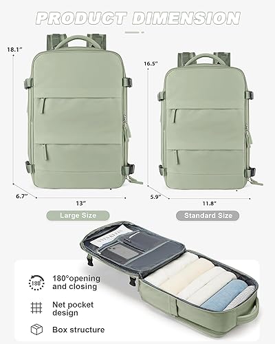 Miniatura 3 de Mochila de viaje para mujer, aprobada por aerolíneas, bolsas de mano para artículos personales, A-Negro, Mochilas de viaje