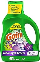 Vista 10 de Gain Detergente líquido para ropa con defensa del olor, aroma Moonlight Breeze, 65 onzas líquidas x 2, 45 x 2 cargas, detergente líquido y jabón