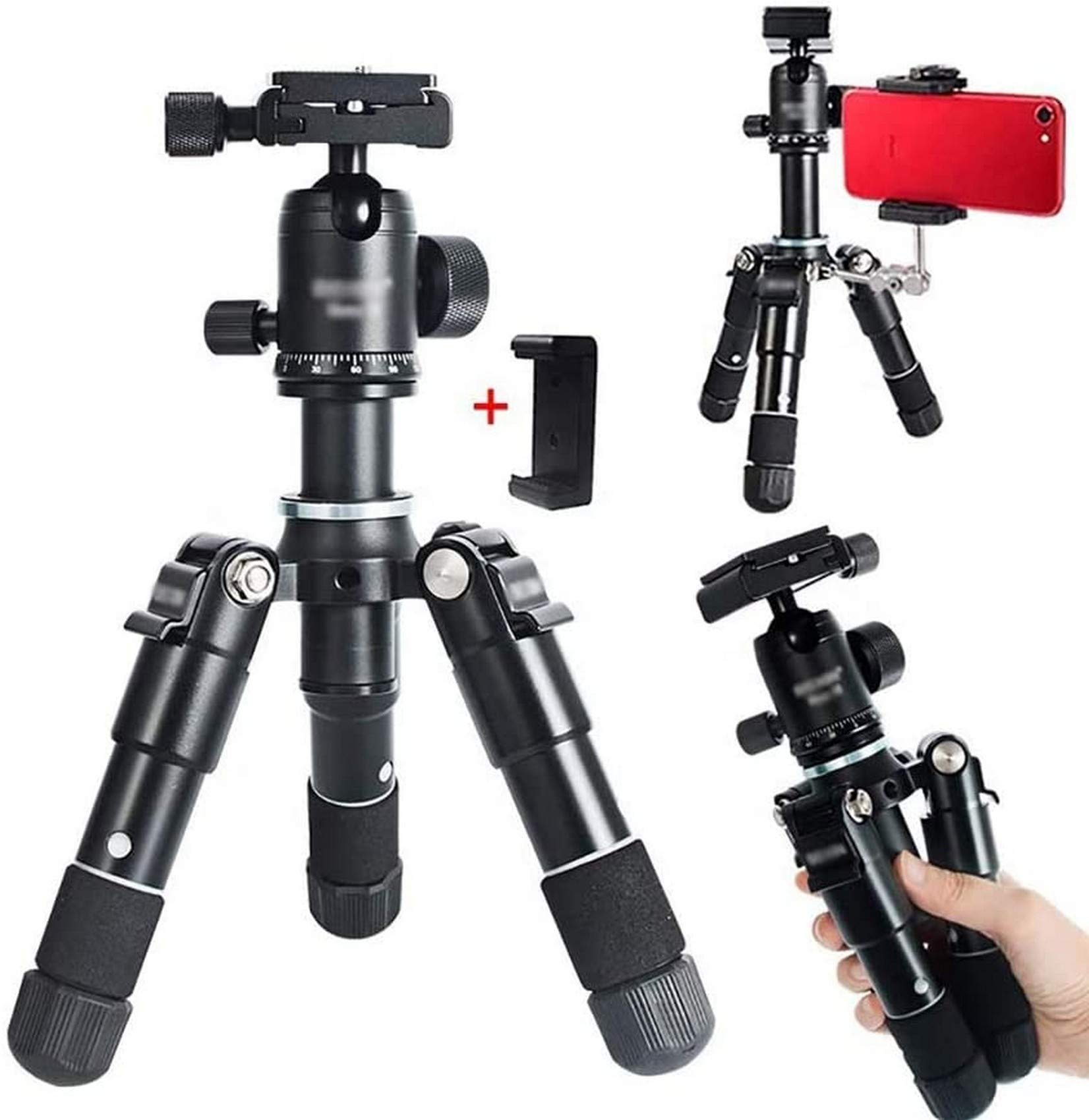 Treppiede da Viaggio per Fotocamera in Alluminio Leggero per DSLR SLR DV con Borsa per Il Trasporto